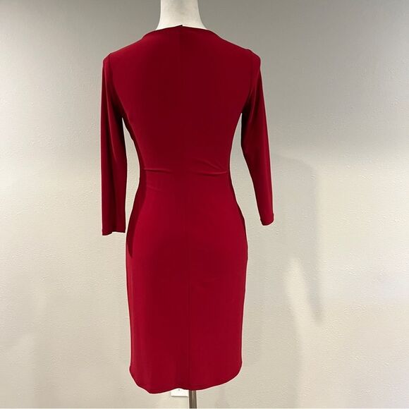 Chaps faux wrap long sleeves knee formal mini dress size small - Picture 7 of 13